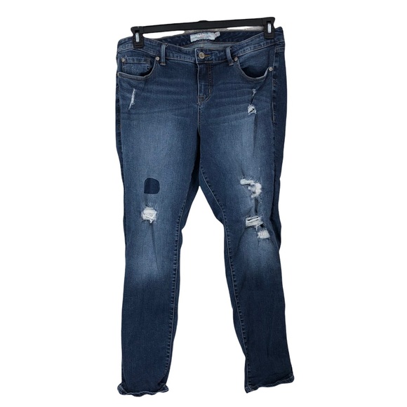 Torrid Distressed Destroyed Denim Jeans Boyfriend Cut Cotton Spandex Plus SZ 18R - Picture 1 of 8